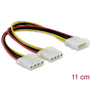 DeLOCK Y-Cable Power > 2x 4pin Molex 0,11 m