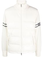 Moncler padded-panel wool-blend cardigan - Tons neutres