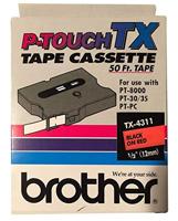 Brother TX431 gelamineerde tape Breedte 12 mm Lengte 15 m