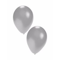 10x stuks Zilveren party ballonnen 27 cm   - - thumbnail