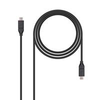 NanoCable 10.01.4101 - Kabel 3A USB-C a USB-C, USB 3.1, uso principal moviles, tables, Velocidad Transencia hasta 10Gbps., hasta 3 Amperios de carga, Gen2, macho-macho, Tipo C/M-C/M, negro, 1 mts
