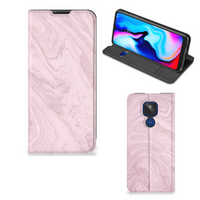 Motorola Moto G9 Play Standcase Marble Pink - Origineel Cadeau Vriendin - thumbnail