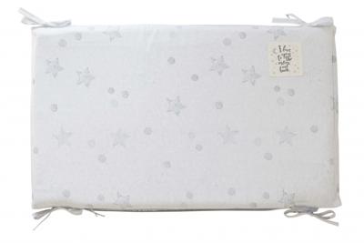 Pericles bedomtrek Star katoen 180 x 135 cm wit/grijs