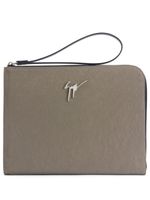 Giuseppe Zanotti pochette Fabian à plaque logo - Marron - thumbnail