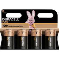 Duracell Plus-D K4 D batterij (mono) Alkaline 1.5 V 4 stuk(s) - thumbnail