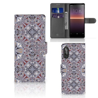 Sony Xperia 10 II Bookcase Flower Tiles Sony Xperia 10 II Bookcase Flower Tiles
