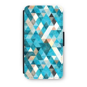 Gekleurde driehoekjes blauw: iPhone X Flip Hoesje