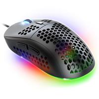 Pro M4: Ultra Light USB-bekabelde muis: resolutie 12800 dpi, 6 programmeerbare toetsen (Huano-schakelaars) versnelling 20 G, snelheid 60 IPS, frequentie 1000 Hz, ultralicht, 67,5 gram (zwart)