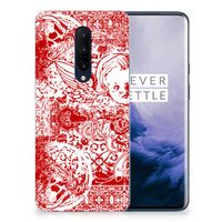 Silicone Back Case OnePlus 7 Pro Angel Skull Rood