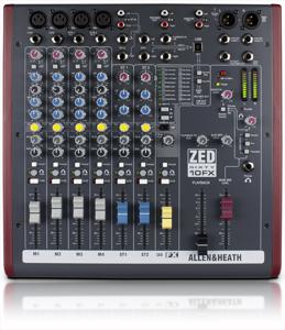 Allen & Heath ZED60-10FX mengpaneel 6 kanalen Zwart, Rood