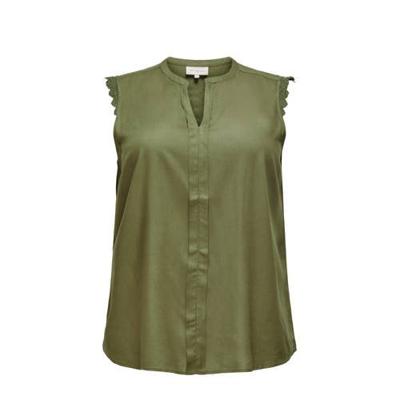 ONLY CARMAKOMA top CARMUMI met kant donkergroen