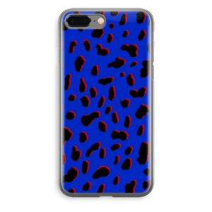 Blue Leopard: iPhone 8 Plus Transparant Hoesje