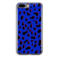 Blue Leopard: iPhone 8 Plus Transparant Hoesje - thumbnail