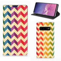 Samsung Galaxy S10 Hoesje met Magneet Zigzag Multi Color