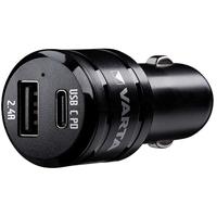 Varta 57932 101 401 Car Charger Dual USB Fast 2 Port USB-lader met USB type C PD 3.0A, USB A 2,4A, 30W, om snel te laden