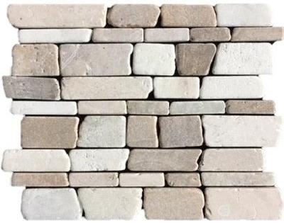 Stone Line Multi-Sticks Mozaiek Tegel Langwerpig - Beige / Bruin Marmer Ongeglazuurd 240x300mm