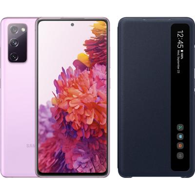 Samsung Galaxy S20 FE 128GB Paars 4G + Clear View Book Case Blauw Samsung Galaxy S20 FE 128GB Paars 4G + Clear View Book Case Blauw