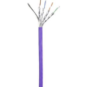 Renkforce RF-4724916 RJ45 Netwerkkabel, patchkabel CAT 6 S/FTP 0.50 m Violet Snagless, Vergulde steekcontacten, Vlambestendig 1 stuk(s)