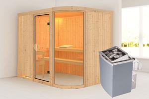 Karibu | Titania 4 Sauna | Bronzeglas Deur | Kachel 9 kW Geïntegreerde Bediening