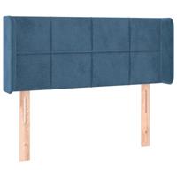 vidaXL Hoofdbord met randen 93x16x78/88 cm fluweel donkerblauw