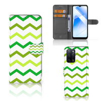 OPPO A16/A16s/A54s Telefoon Hoesje Zigzag Groen - thumbnail