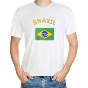 Wit t-shirt Brazilie heren