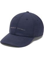 Brunello Cucinelli casquette en laine à logo brodé - Bleu