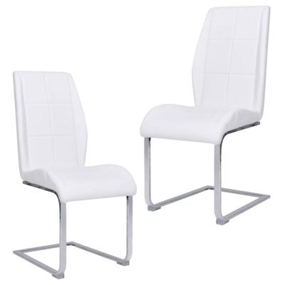 Vidaxl Eetkamerstoelen 2 St Stof Wit