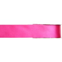 1x Fuchsia roze satijnlint rollen 1,5 cm x 25 meter cadeaulint verpakkingsmateriaal - thumbnail