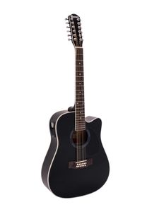 DIMAVERY DR-612 Western guitar 12-string, black