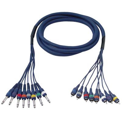 DAP FL64 Multikabel 8x Mono jack naar 8x RCA male 6m