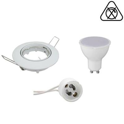 LED Spot Set - Aigi - GU10 Fitting - Inbouw Rond - Glans Wit - 6W - Helder/Koud Wit 6400K - Kantelbaar Ø82mm LED Spot Set - Aigi - GU10 Fitting - Inbouw Rond - Glans Wit - 6W - Helder/Koud Wit 6400K - Kantelbaar Ø82mm