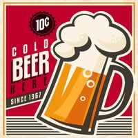 20x Retro bier thema print servetten 33 x 33 cm - thumbnail