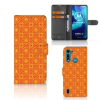 Motorola G8 Power Lite Telefoon Hoesje Batik Oranje