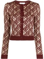 Marine Serre cardigan Moon Diamant en jacquard - Tons neutres