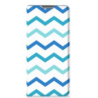 Xiaomi 12 Pro Hoesje met Magneet Zigzag Blauw - thumbnail