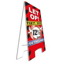 Pas op party zone bord 12.5 jaar getrouwd