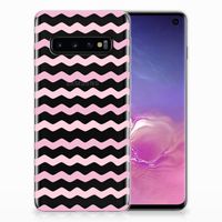 Samsung Galaxy S10 TPU bumper Waves Roze