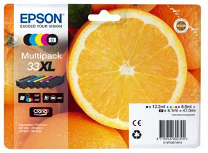 Epson Inktcartridge T3357, 33XL Origineel Combipack Zwart, Foto zwart, Cyaan, Magenta, Geel C13T33574011