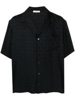 Valentino Garavani chemise en soie à logo en jacquard - Noir