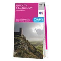 Wandelkaart - Topografische kaart 201 Landranger Plymouth & Launceston - thumbnail