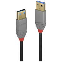 LINDY USB-kabel USB 3.2 Gen1 (USB 3.0 / USB 3.1 Gen1) USB-A stekker, USB-A stekker 5.00 m Zwart, Grijs 36754 - thumbnail