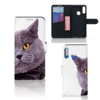 Motorola Moto E6 Plus Telefoonhoesje met Pasjes Kat