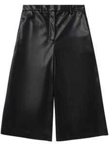 MSGM pantalon en cuir artificiel à coupe courte - Noir