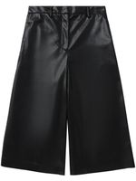 MSGM pantalon en cuir artificiel à coupe courte - Noir - thumbnail