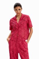 Kort resort shirt kant - RED - XL - thumbnail