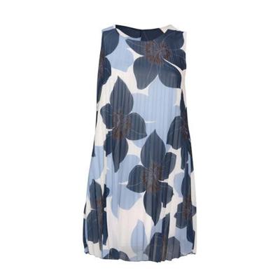 Paprika gebloemde tuniek wit/blauw/donkerblauw