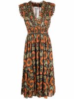 Ulla Johnson robe Samara mi-longue à design sans manches - Orange