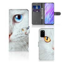 Samsung Galaxy S20 Plus Telefoonhoesje met Pasjes Witte Kat