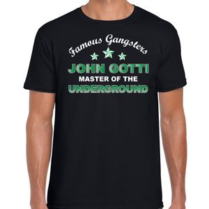 Famous gangsters John Gotti tekst verkleed t-shirt / kostuum zwart heren